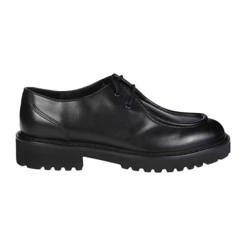 Klassieke veterschoenen met stevige zool Doucal's , Black , Heren