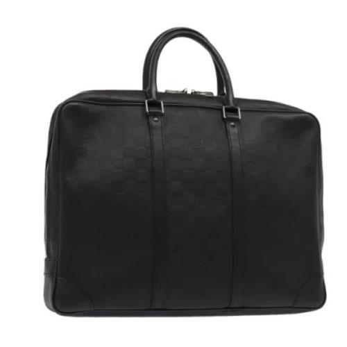 Pre-owned Leather briefcases Louis Vuitton Vintage , Black , Dames