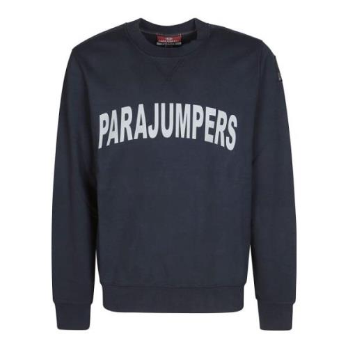 Logo Sweater voor Mannen Parajumpers , Blue , Heren