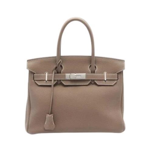 Pre-owned Leather handbags Hermès Vintage , Gray , Dames