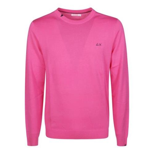 Basis Crewneck Trui Sun68 , Pink , Heren