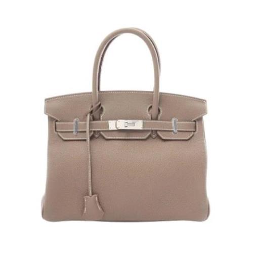 Pre-owned Leather totes Hermès Vintage , Gray , Dames