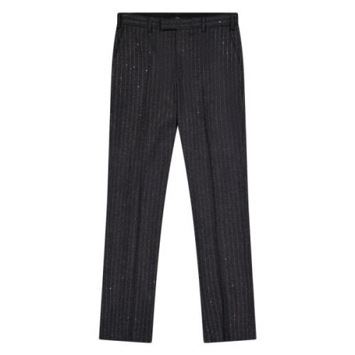 Pinstriped Cigarette Trousers Laneus , Gray , Heren