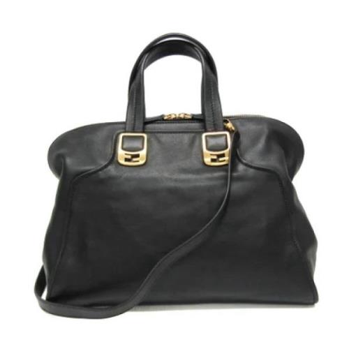 Pre-owned Leather handbags Fendi Vintage , Black , Dames