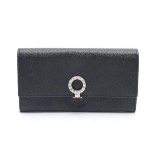 Pre-owned Leather wallets Bvlgari Vintage , Black , Dames