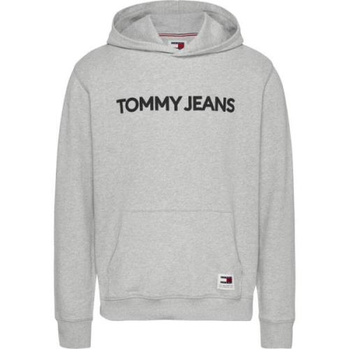 Vintage Gewassen Hoodie Sweater Tommy Jeans , Gray , Heren