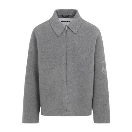 Elegante Grijze Wollen Jas Aw24 Jil Sander , Gray , Heren