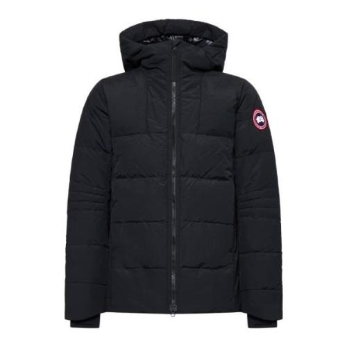 Zwarte Winterjas met Peak Revers Canada Goose , Black , Heren