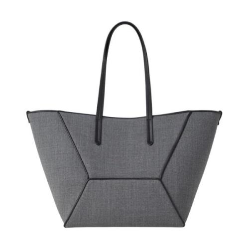 Antraciet Grijs Wol Tote Tas Brunello Cucinelli , Gray , Dames