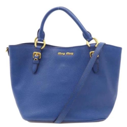 Pre-owned Leather handbags Miu Miu Pre-owned , Blue , Dames