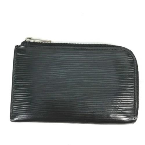 Pre-owned Leather wallets Louis Vuitton Vintage , Black , Unisex