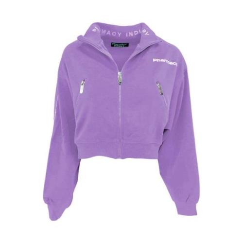 Sportieve Zip Jacket met Logo Print Charles Design , Purple , Dames