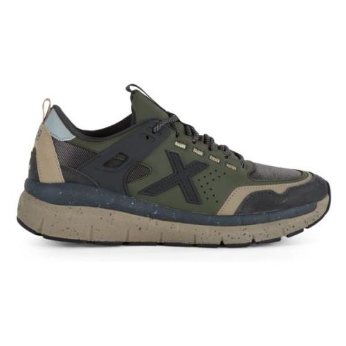 Eco-Fabric Sneakers met Contrastzool Munich , Green , Heren