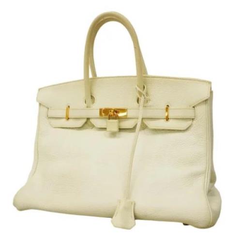 Pre-owned Leather handbags Hermès Vintage , White , Dames