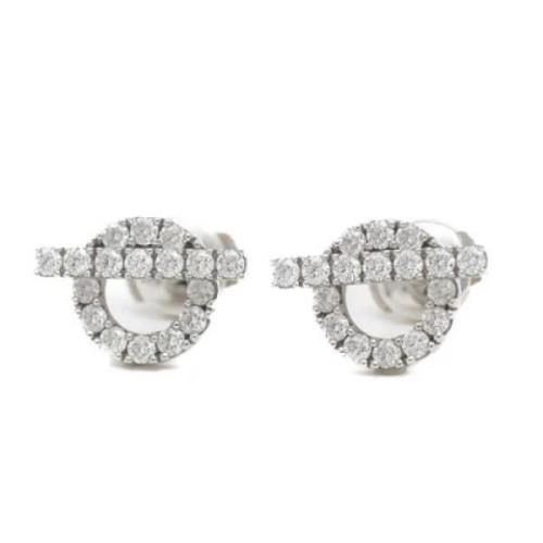 Pre-owned White Gold earrings Hermès Vintage , Gray , Dames