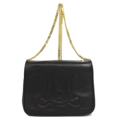 Pre-owned Leather shoulder-bags Celine Vintage , Black , Dames