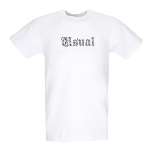 Witte Crew Neck Katoenen T-Shirt Usual , White , Heren