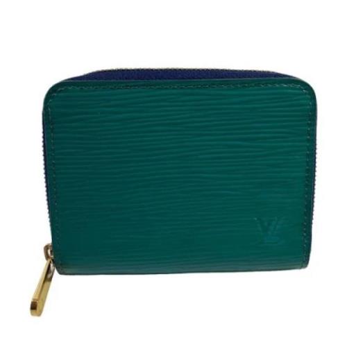 Pre-owned Leather wallets Louis Vuitton Vintage , Green , Dames