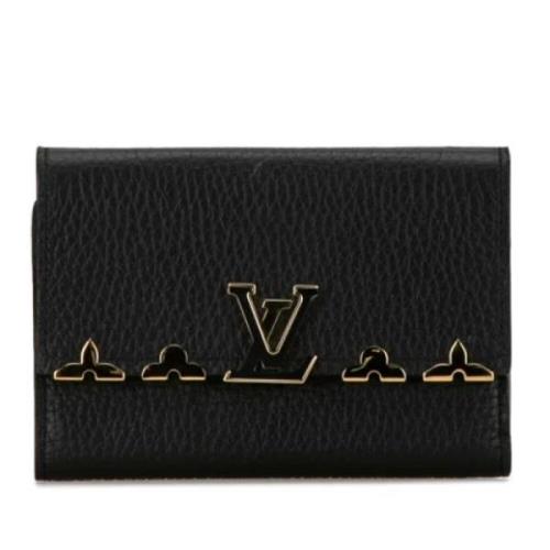 Pre-owned Leather wallets Louis Vuitton Vintage , Black , Dames