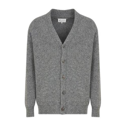 Grijze Wollen Vest met V-Hals Maison Margiela , Gray , Heren