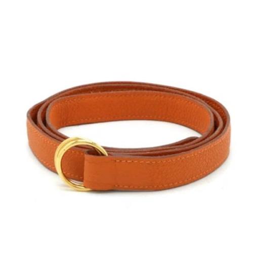 Pre-owned Leather belts Hermès Vintage , Orange , Dames