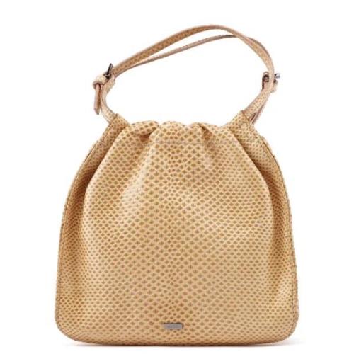 Pre-owned Leather handbags Gucci Vintage , Beige , Dames