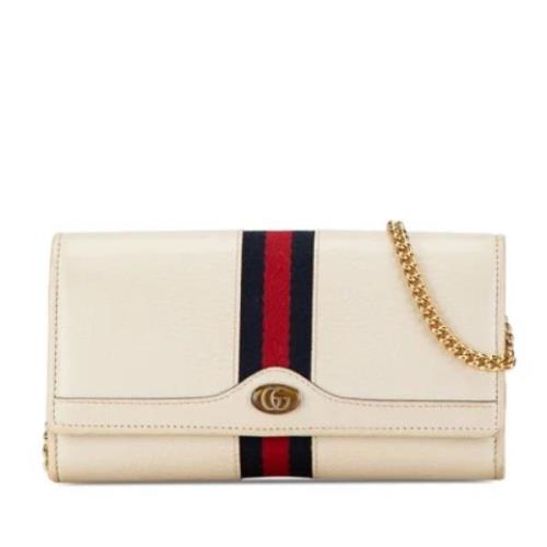 Pre-owned Leather wallets Gucci Vintage , White , Dames