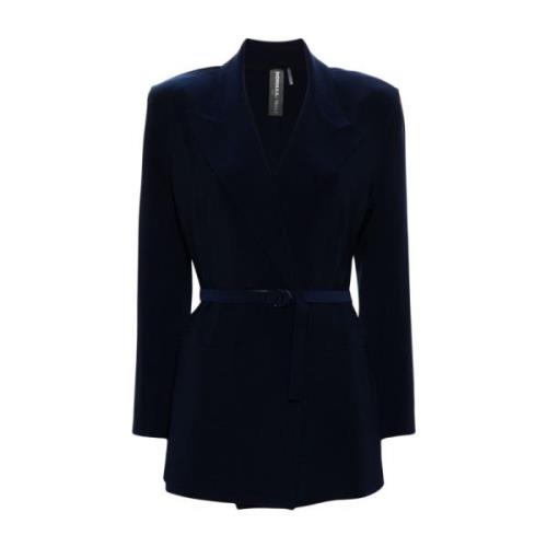 Navy Blue Scuba Jersey Blazer Norma Kamali , Blue , Dames