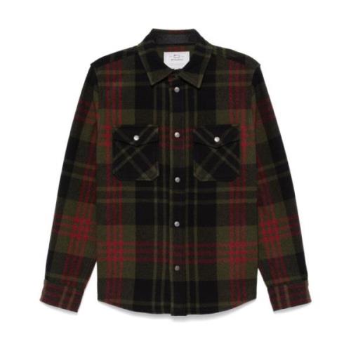 Groen Casual Shirt Aw24 Stijl Woolrich , Multicolor , Heren