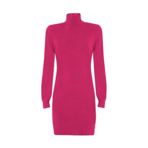 Fuchsia Viscose Gebreide Jurk YES ZEE , Pink , Dames