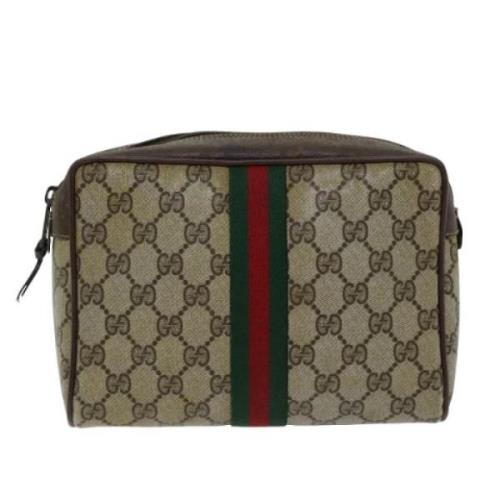 Pre-owned Canvas clutches Gucci Vintage , Brown , Dames