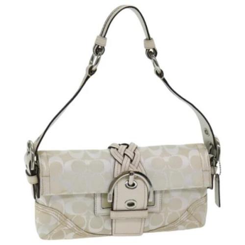 Pre-owned Canvas shoulder-bags Coach Pre-owned , White , Dames