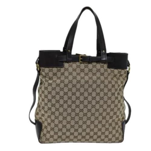 Pre-owned Canvas totes Gucci Vintage , Beige , Dames