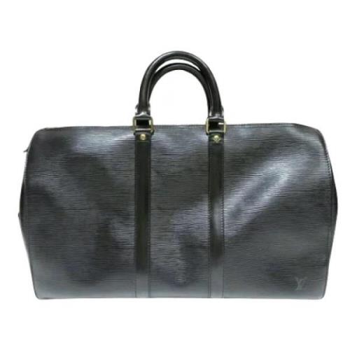 Pre-owned Leather travel-bags Louis Vuitton Vintage , Black , Dames