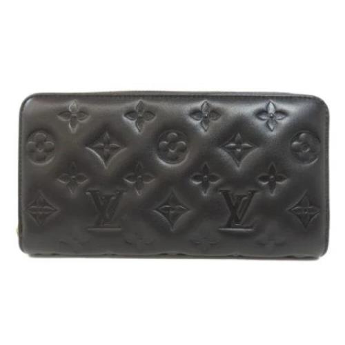 Pre-owned Leather wallets Louis Vuitton Vintage , Black , Dames