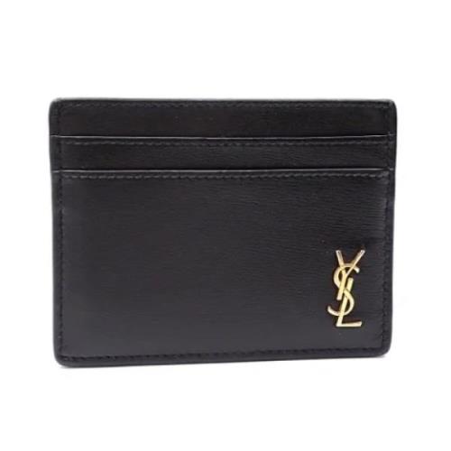 Pre-owned Leather wallets Yves Saint Laurent Vintage , Black , Dames