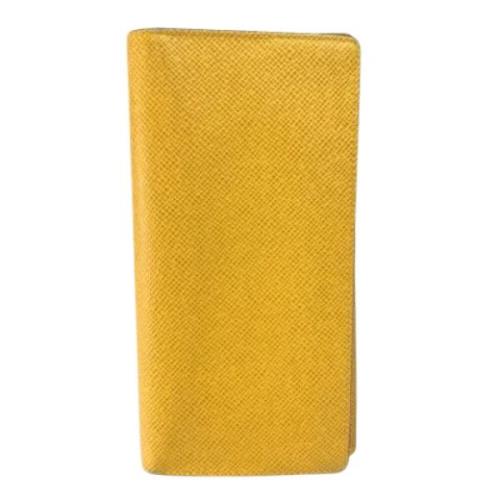 Pre-owned Leather wallets Louis Vuitton Vintage , Yellow , Heren