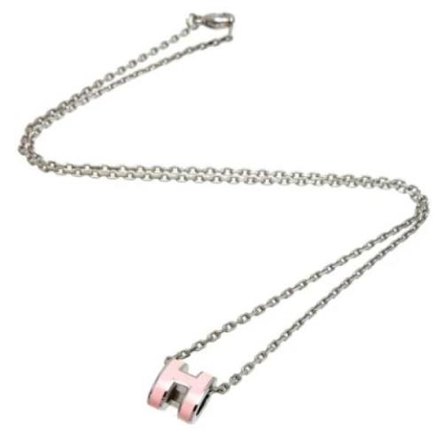 Pre-owned Metal necklaces Hermès Vintage , Pink , Dames