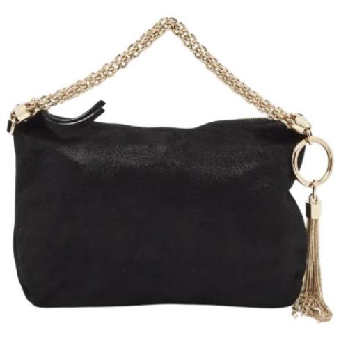 Pre-owned Suede clutches Jimmy Choo Pre-owned , Black , Dames