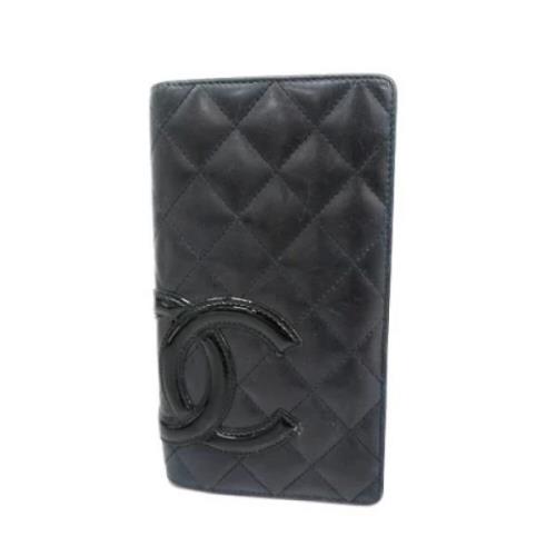 Pre-owned Leather wallets Chanel Vintage , Black , Dames