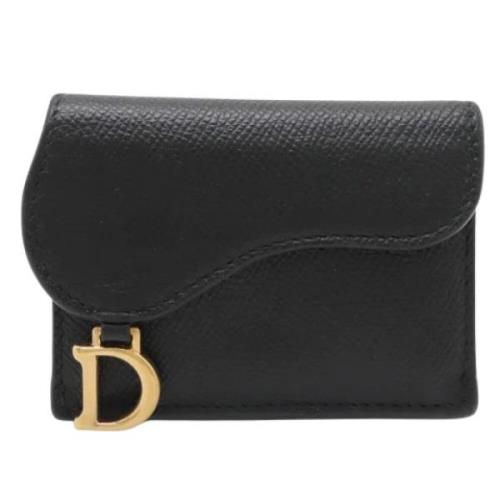 Pre-owned Leather wallets Dior Vintage , Black , Dames