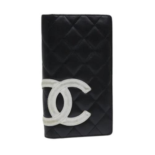 Pre-owned Leather wallets Chanel Vintage , Black , Dames