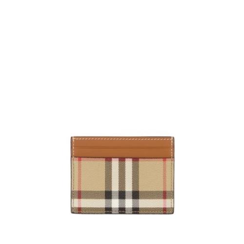 Beige Leren Kaarthouder met Meerdere Compartimenten Burberry , Beige ,...