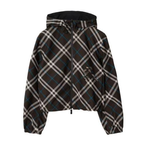 Reversible Check Print Hooded Jacket Burberry , Multicolor , Dames