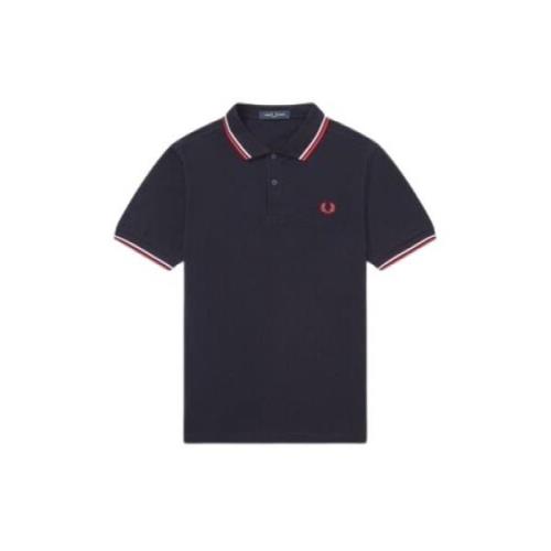 2 Kleuren Katoenen Polo Shirt Fred Perry , Blue , Heren