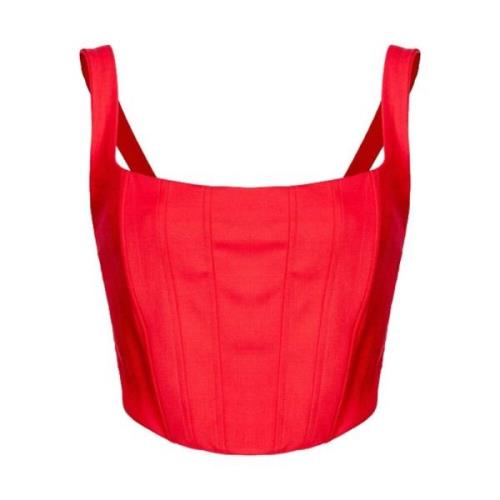 Mouwloze Viscose Top Pinko , Red , Dames