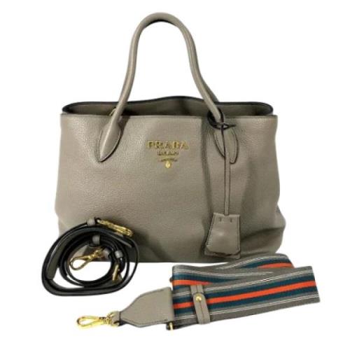 Pre-owned Leather prada-bags Prada Vintage , Gray , Dames