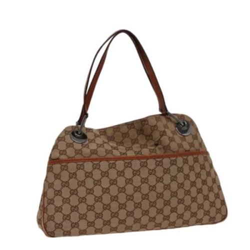 Pre-owned Canvas gucci-bags Gucci Vintage , Beige , Dames