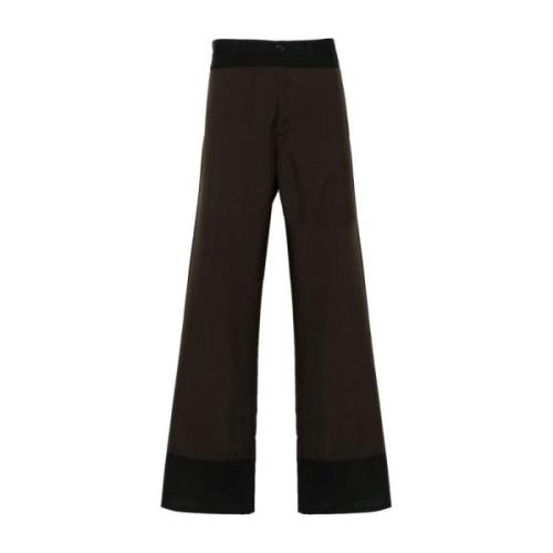 Wijde Broek in Zwart en Bruin Marni , Black , Heren