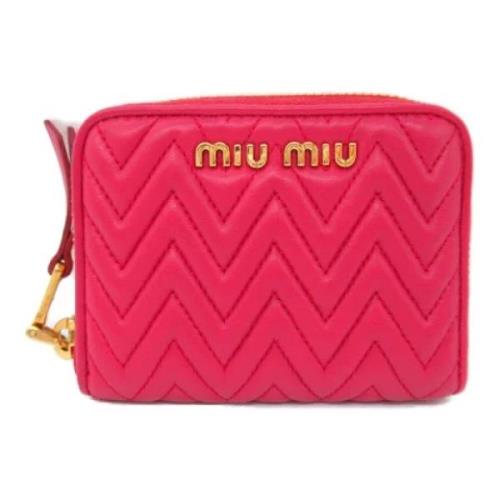 Pre-owned Leather wallets Miu Miu Pre-owned , Pink , Dames